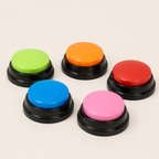 New Recordable Voice Recording Button Light Round Pet Talking Button Paw Pattern Interactive Dog Training Buttons Cat Puppy