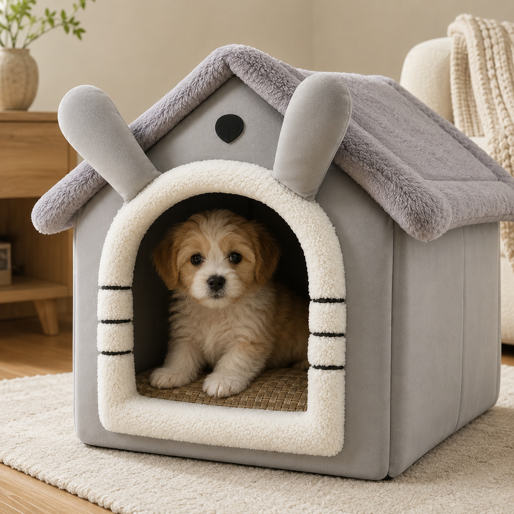 Indoor Warm Dog House Soft Pet Bed Tent House Dog Kennel Cat Bed Removable and Washable Cushion Suitable Four Season Universal