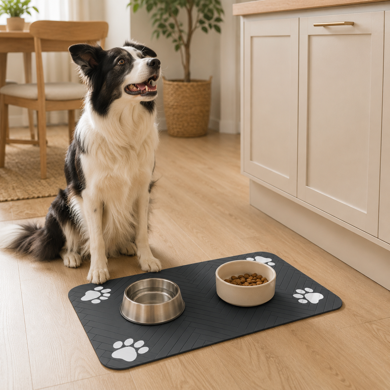 Tapis absorbant pour gamelles chien et chat – Antidérapant, imperméable et à séchage rapide