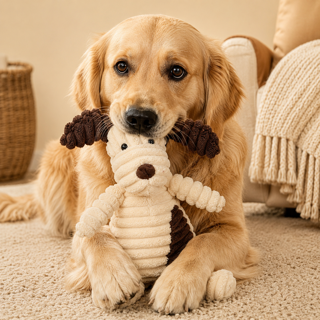 Peluche - Chien en velours côtelé pour chiens