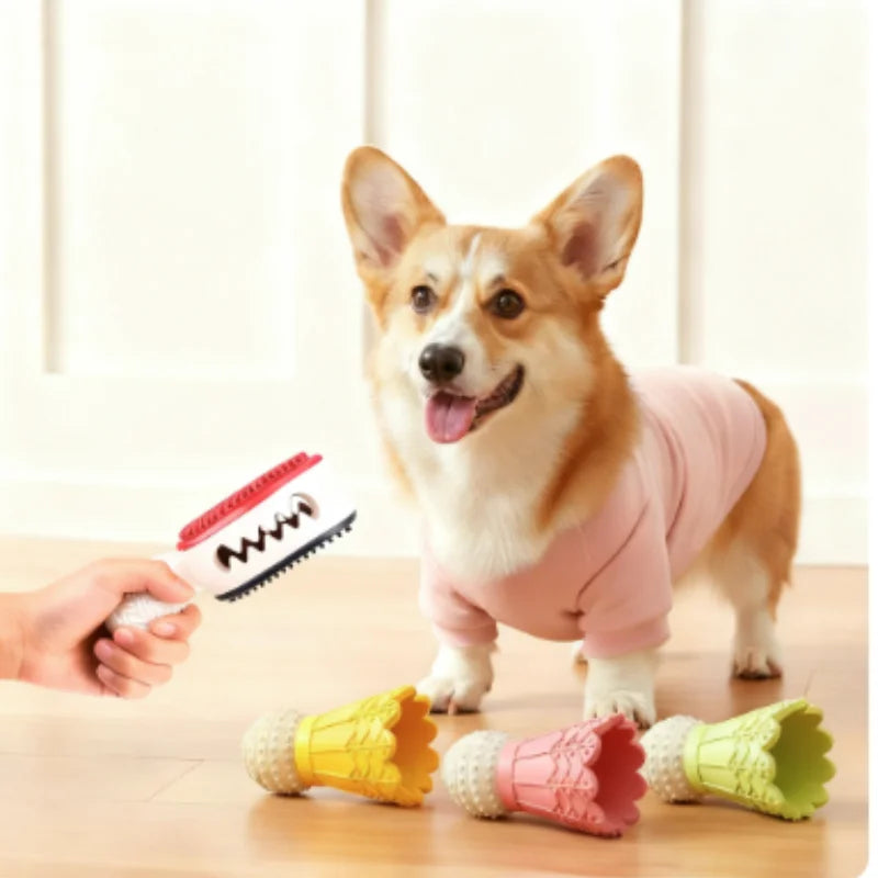 Interactive Badminton Shape Dog Chew Toy Bite-Resistant Relieves Boredom And Teeth Grinding Fun Stick Puzzle for Canines