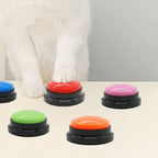 New Recordable Voice Recording Button Light Round Pet Talking Button Paw Pattern Interactive Dog Training Buttons Cat Puppy