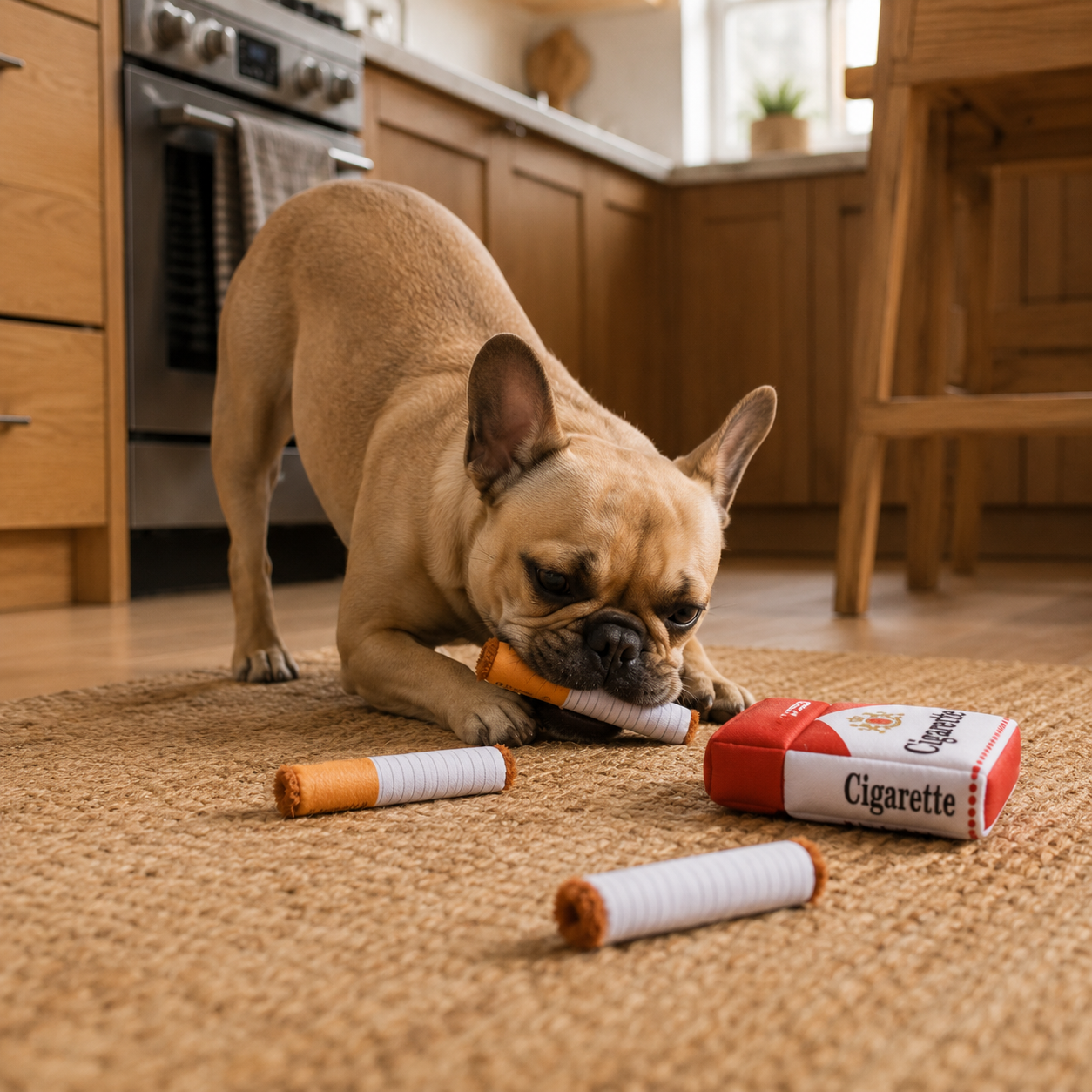 Jouet peluche sonore pour chien – Cigare factice à mâcher, interactif et amusant