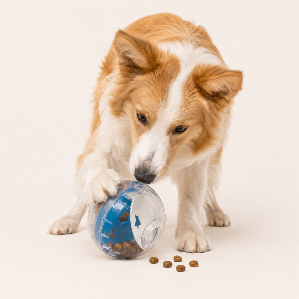 IQ Treat Ball Dog Treat Dispenser Toy Ball Interactive Dog Toy - 4" Dog Food Toy Stimulation, Slow Feeder