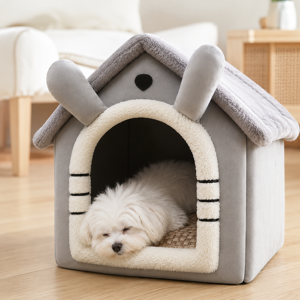 Indoor Warm Dog House Soft Pet Bed Tent House Dog Kennel Cat Bed Removable and Washable Cushion Suitable Four Season Universal