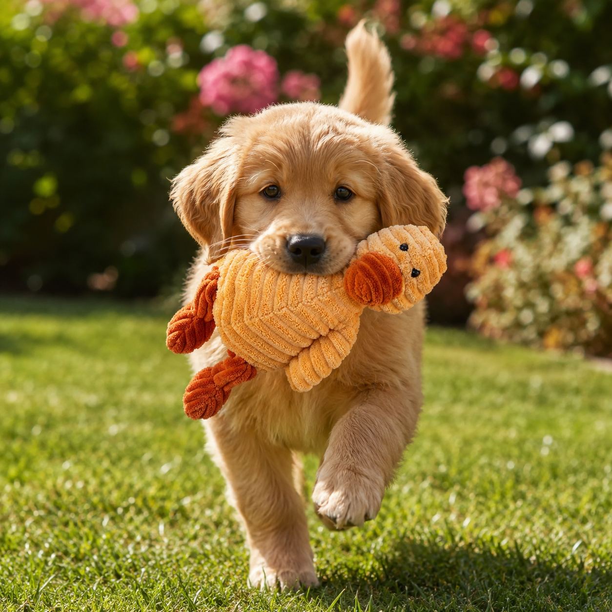 Peluche - Canard en velours côtelé pour chiens