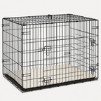 Cage pliable pour chien avec coussin – Structure métal, plateau amovible et portes sécurisées