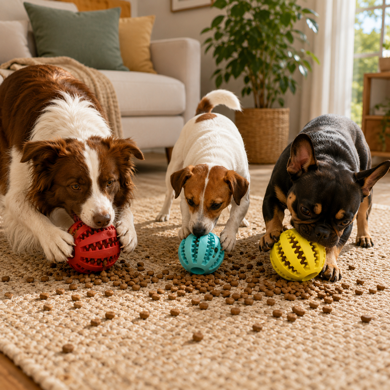 Dog Toy Ball Interactive Rubber Balls Puppy Chewing Toys Pet Tooth Cleaning Ball Cats Pets Food Treat Feeder Silicone Balls Toy