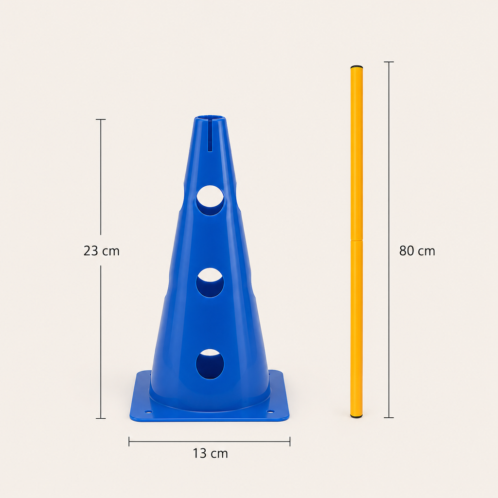Dog Agility Hurdle & Cone Set Adjustable Obstacle Course for Backyard, Training Equipment for Puppy Small Medium Large Breed
