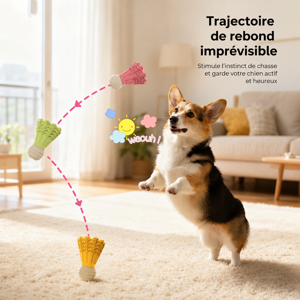 Interactive Badminton Shape Dog Chew Toy Bite-Resistant Relieves Boredom And Teeth Grinding Fun Stick Puzzle for Canines