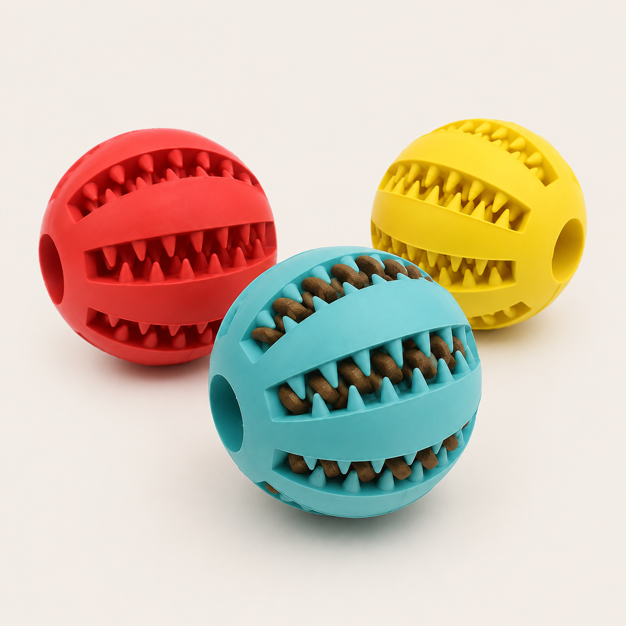 Dog Toy Ball Interactive Rubber Balls Puppy Chewing Toys Pet Tooth Cleaning Ball Cats Pets Food Treat Feeder Silicone Balls Toy