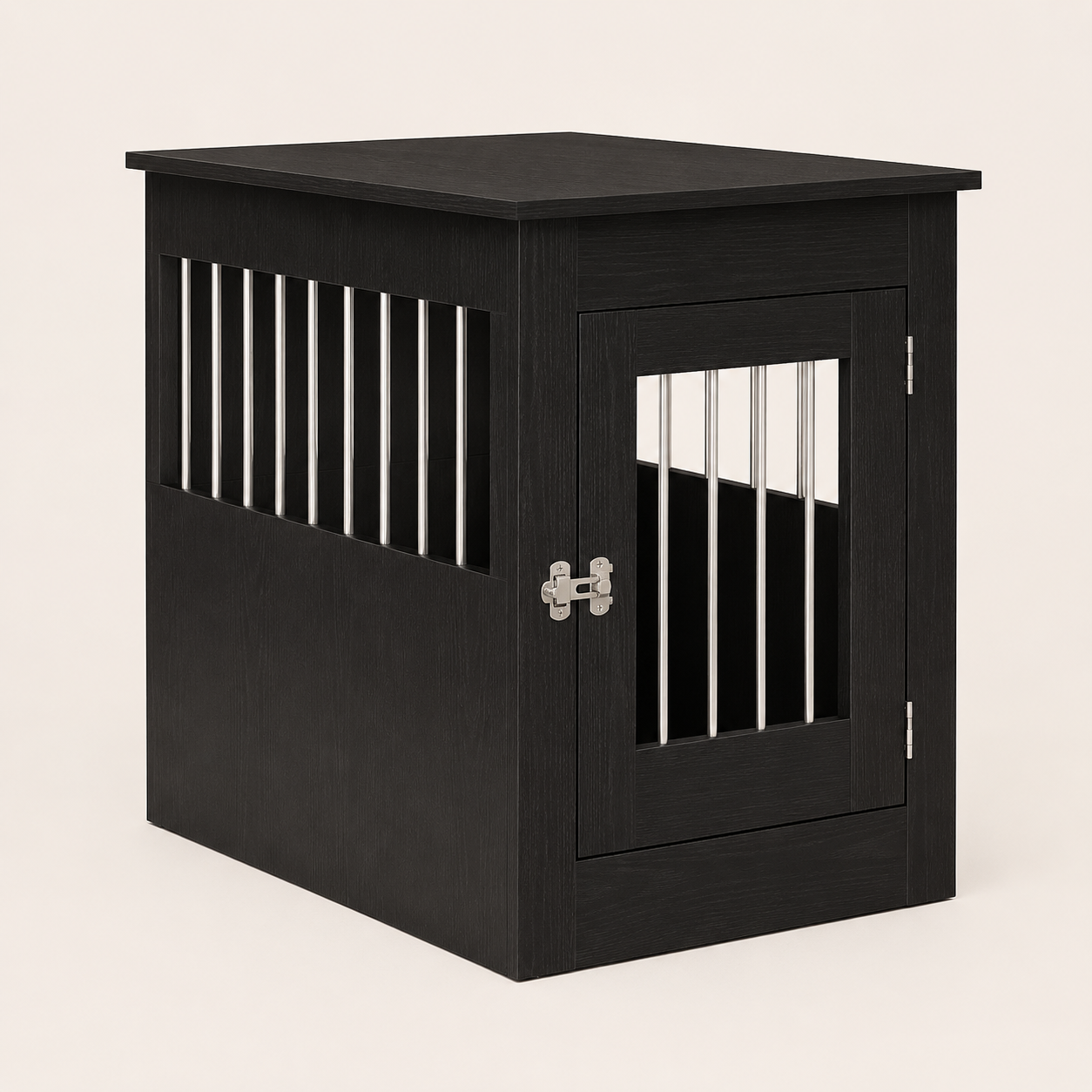 Dog Crate Furniture Oak Black Engineered Wood 55x80x68 Cm End Table Style Pet Cage Cover Kennel Hidden Dog House for Small Medium Dogs Indoor