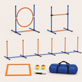 Pawhut 4-Piece Orange and Blue Dog Agility Training Set