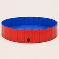 Foldable Dog Pool, Red, 160x30 cm, PVC, Portable Pet Pool for Dog Bath Washing, Heavy Duty, Sturdy, Outdoor Use for Backyard Garden Lawn Patio Summer, Easy Clean, Safe for Pets, Space Saving