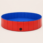 Foldable Dog Pool, Red, 160x30 cm, PVC, Portable Pet Pool for Dog Bath Washing, Heavy Duty, Sturdy, Outdoor Use for Backyard Garden Lawn Patio Summer, Easy Clean, Safe for Pets, Space Saving