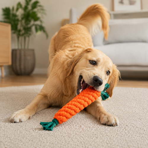 1pc Pet Knot Toy for Dog and Cat Carrot Shape Dog Chew Toys Cotton Rope Toys for Indoor Dogs Cat Toys Dog Accessories