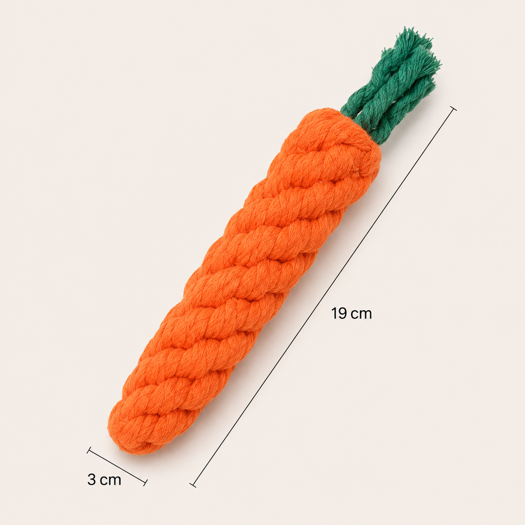 1pc Pet Knot Toy for Dog and Cat Carrot Shape Dog Chew Toys Cotton Rope Toys for Indoor Dogs Cat Toys Dog Accessories